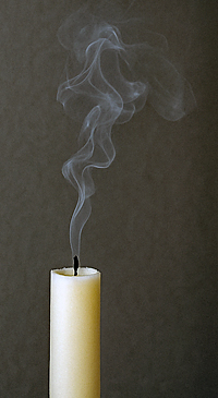 Slocknande stearinljus